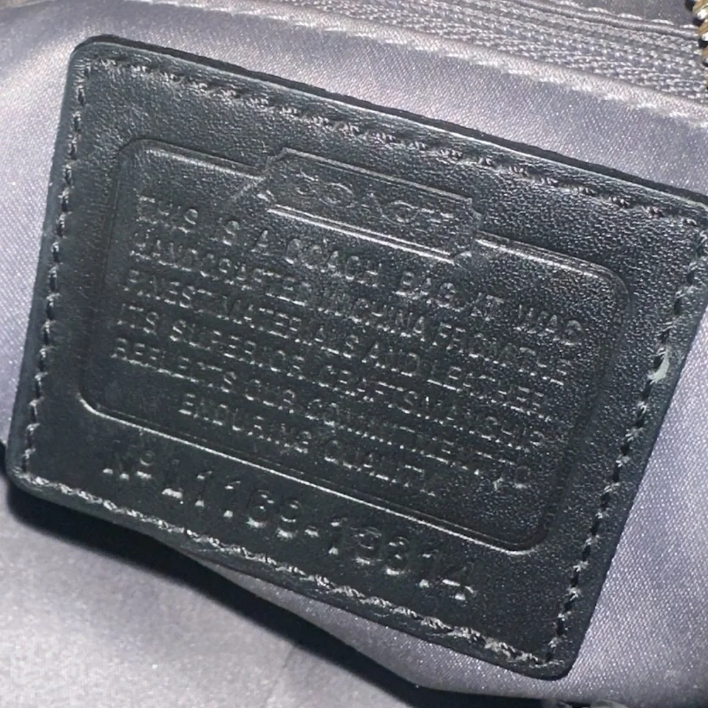 Coach Kristin Woven Leather Hobo Shoulder Bag Satchel Black